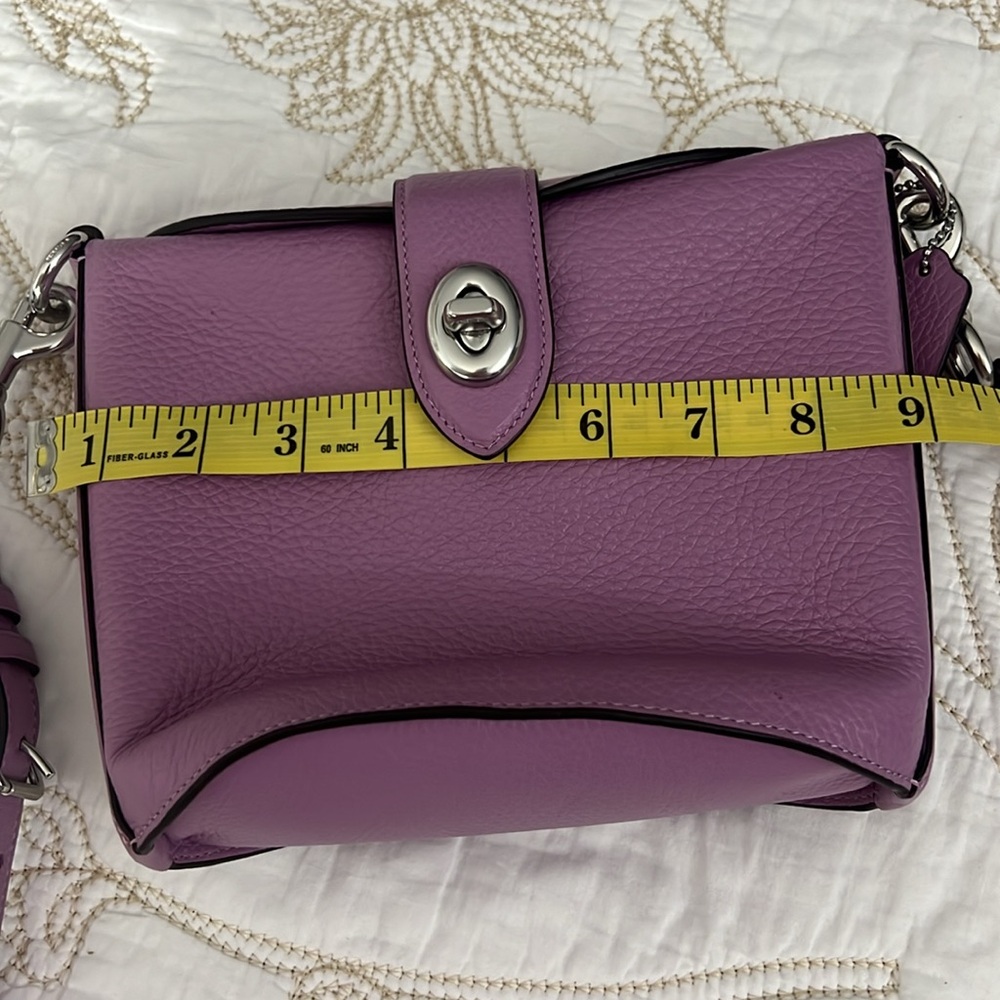 RARE Coach Addie Lavender Leather Crossbody  Bag small - Picture 13 of 15